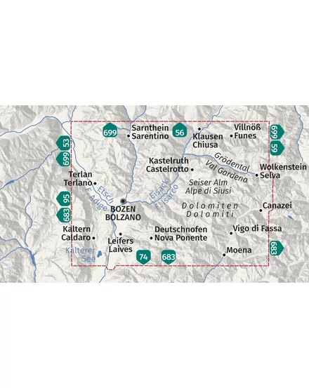 Cartographia K 54 Bolzano és környéke turistatérkép-9783991543718