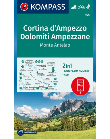 Cartographia K 654 Cortina d'Ampezzo turistatérkép 9783991540397