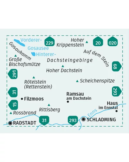 Cartographia K 031 Dachstein, Ramsau, Filzmoos turistatérkép 9783991217787