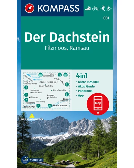 Cartographia K 031 Dachstein, Ramsau, Filzmoos turistatérkép 9783991217787