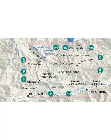 Cartographia K 031 Dachstein, Ramsau, Filzmoos turistatérkép 9783991544500