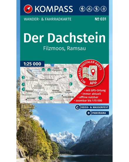 Cartographia K 031 Dachstein, Ramsau, Filzmoos turistatérkép 9783991544500