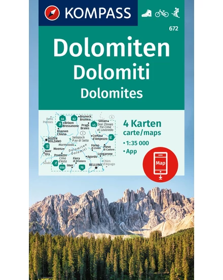 Cartographia K 672 Dolomitok turistatérkép-9783991541684