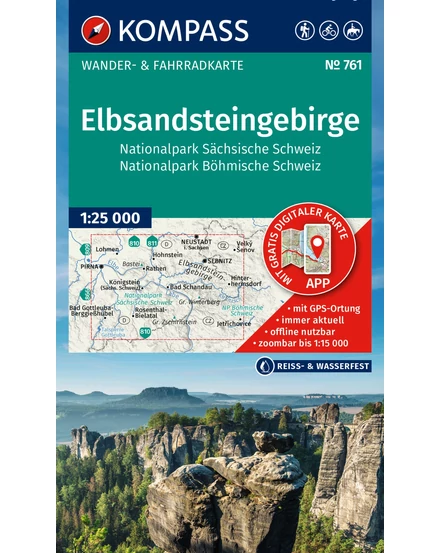 Cartographia K 761 Elbsandsteingebirge, Szász-Svájc és Böhmisch-Svájc Nemzeti Park-9783991543732