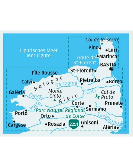 Cartographia K 2250 Korzika északi rész turistatérkép -  3 részes szett - 9783991218975