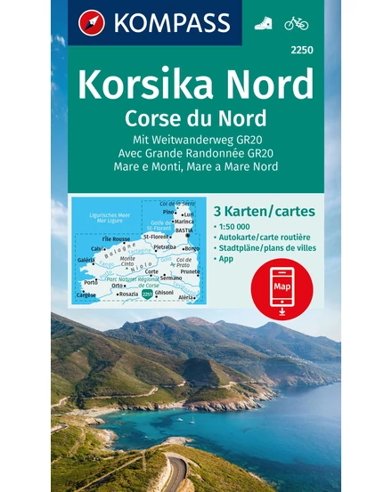 Cartographia K 2250 Korzika északi rész turistatérkép -  3 részes szett - 9783991218975