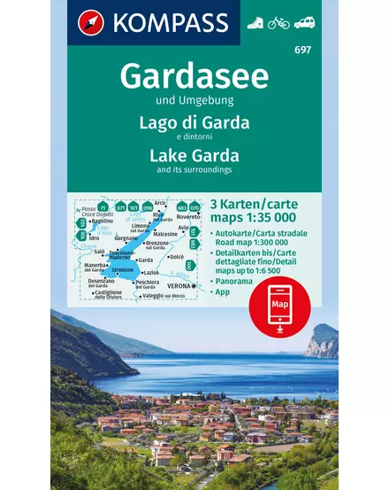 Cartographia K 697 Garda-tó és környéke turistatérkép 9783991218593