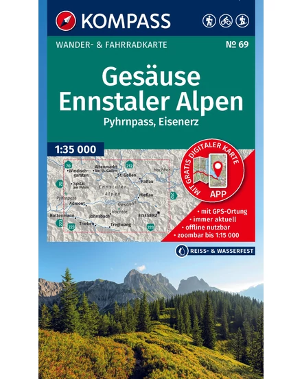 Cartographia K 69 Gesäuse, Ennstal Alpok turistatérkép 9783991544791