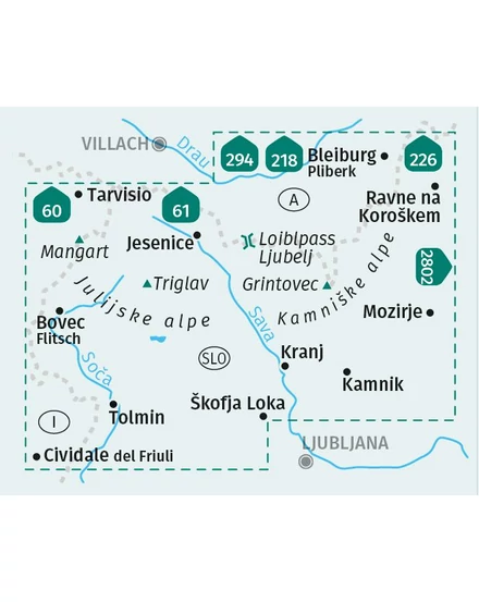 Cartographia K 2801 Júliai-Alpok, Kamniki-Alpok turistatérkép 9783991219835