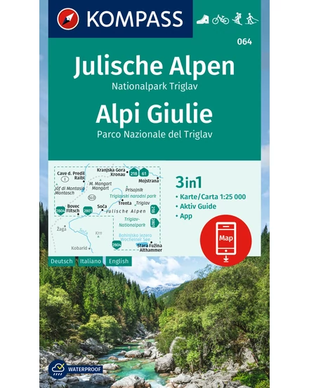 Cartographia K 064 Júliai-Alpok/Triglav turistatérkép 9783991540809