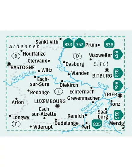 Cartographia K 2202 Luxemburg turistatérkép-Kompass-9783991541516