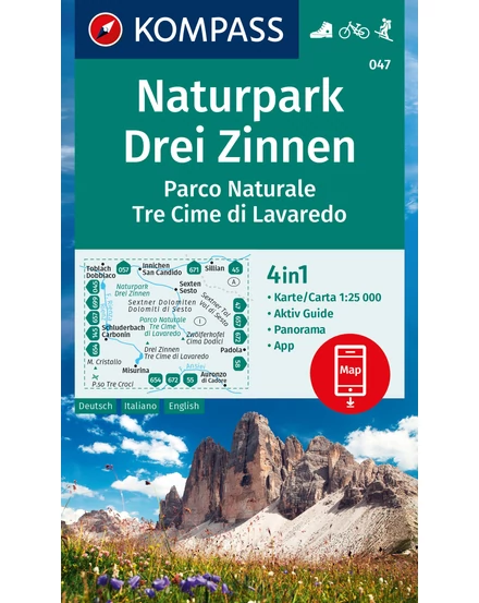 Cartographia Naturpark Drei Zinnen Turistatérkép 9783991219743