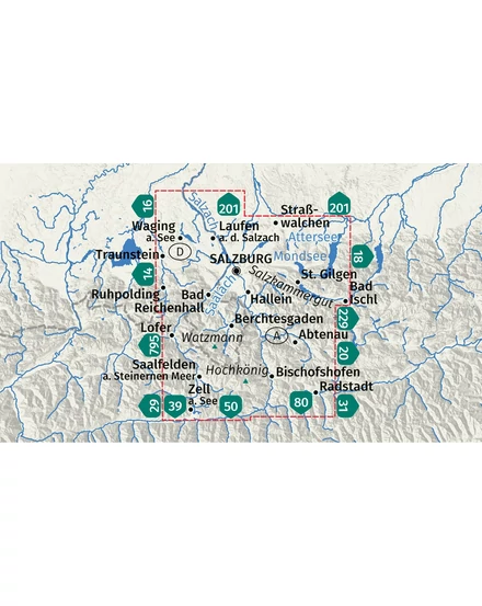 Cartographia K 291 Salzburg és környéke turistatérkép 9783991544173