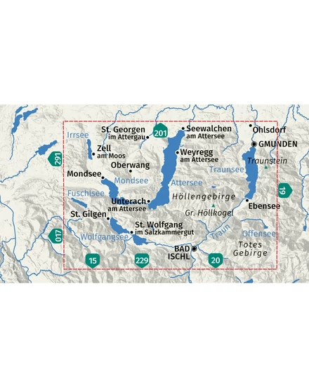 Cartographia K 18 Észak-Salzkammergut, Wolfgangsee, Attersee, Traunsee turistatérkép 9783991544067