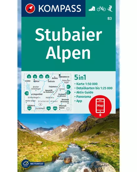 Cartographia K 83 Stubai Alpok turistatérkép 9783991217718