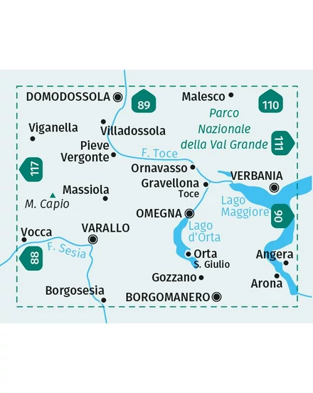 Cartographia K 97 Varallo, Verbania, Lago d'Orta turistatérkép 9783991219903