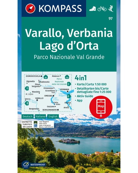 Cartographia K 97 Varallo, Verbania, Lago d'Orta turistatérkép 9783991219903