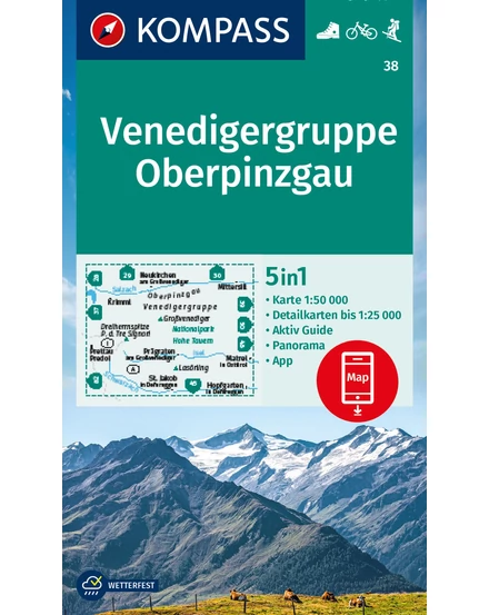 Cartographia K 38 Venedigergruppe turistatérkép 9783991215998