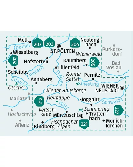 Cartographia K 210 Wiener Hausberge turistatérkép 9783991213925