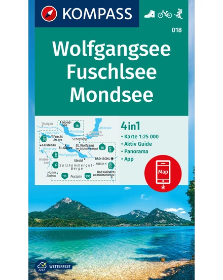 Cartographia K 018 Wolfgangsee - Fuschlsee - Mondsee turistatérkép 9783991218814