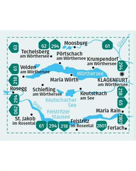 Cartographia K 61 Wörthi-tó / Klagenfurt turistatérkép 9783991215103