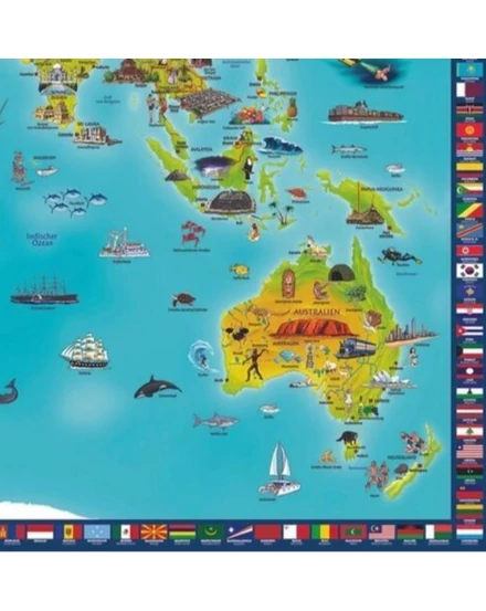 Világ falitérkép gyerekeknek - német nyelvű (Marco Polo)