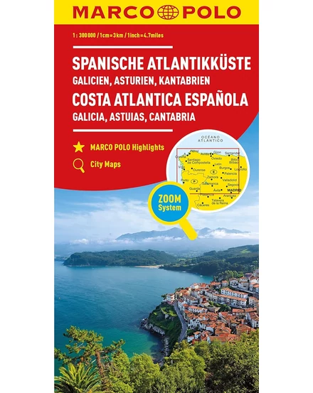Cartographia Spanyol tengerpart (Galicia, Asztúria, Kantábria) térkép 9783575016218