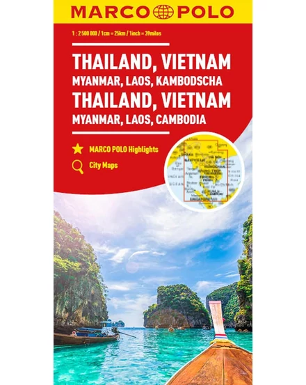Cartographia Thaiföld, Vietnám, Laosz, Kambodzsa térkép 9783575018694