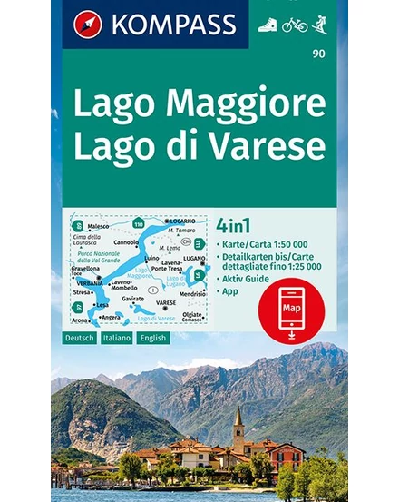 Cartographia K 90 Maggiore-tó / Varese-tó turistatérkép 9783991211259