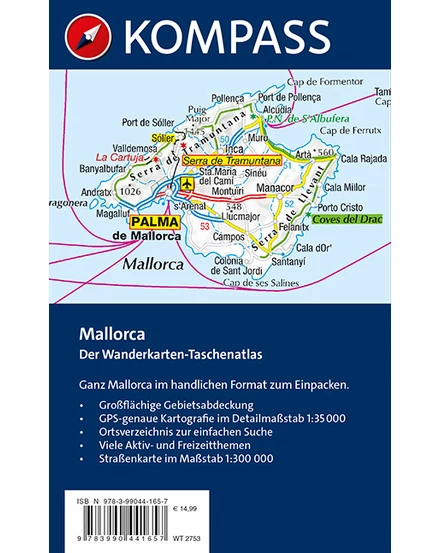K 2753 Mallorca zsebatlasz 1:35 000