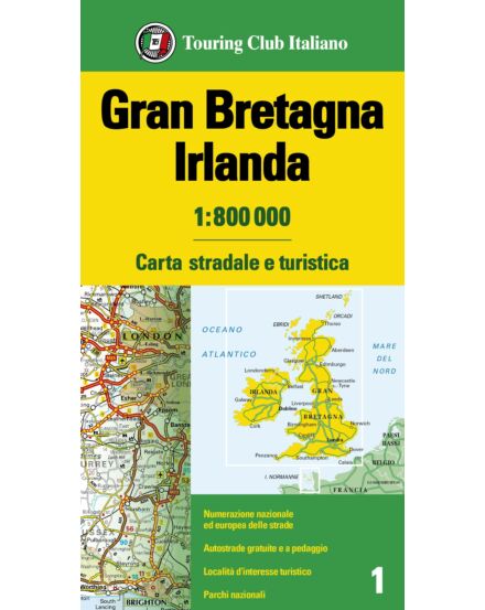 Cartographia Nagy-Britannia, Írország autótérkép - TCI - 9788836576333