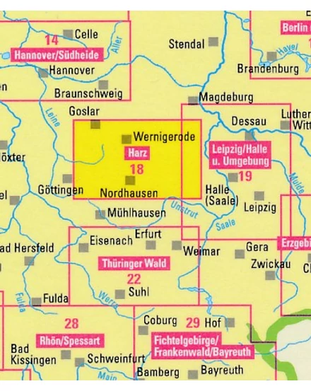 Németország szabadidőtérkép 18. Harz - Marco Polo - 9783829743716