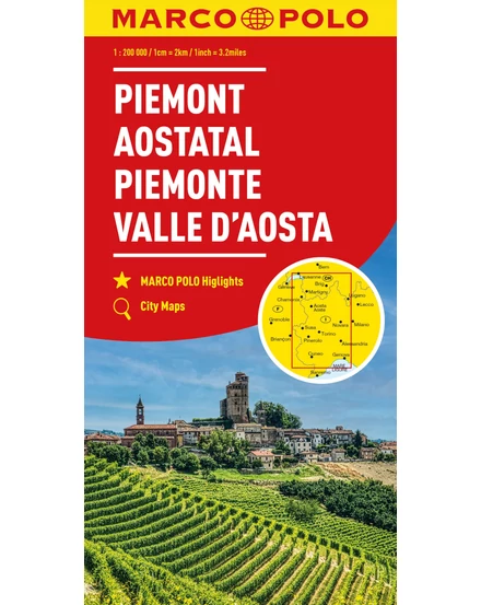 Cartographia Olaszország résztérkép 1. Piemont, Aostatal  - Marco Polo -9783575017024