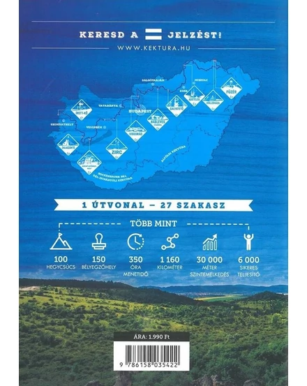 Cartographia Országos Kéktúra útvonalvázlat és igazolófüzet 9786158035422