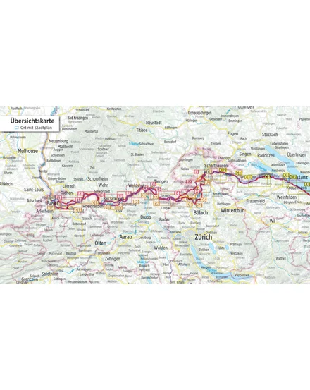 Cartographia Rajna kerékpáros kalauz 1. Andermatt - Basel (német) - Esterbauer-9783711100634