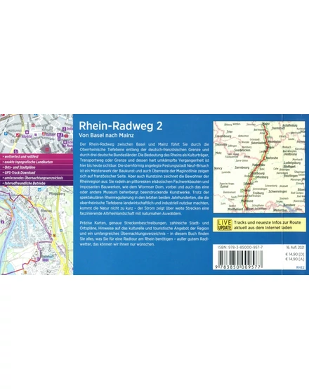 Cartographia Rajna kerékpáros kalauz 2. Basel - Mainz (német) - Esterbauer-9783850009577