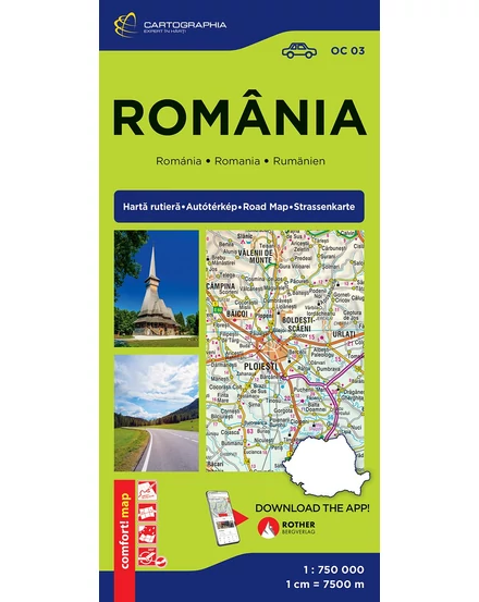 Cartographia Románia Comfort térkép (laminált) 9789633538418