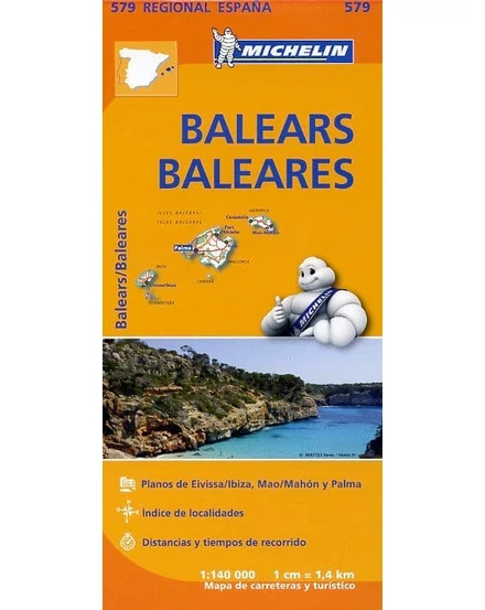 Cartographia Spanyolország régiótérkép: Baleár-szigetek - Michelin 579 9782067184503