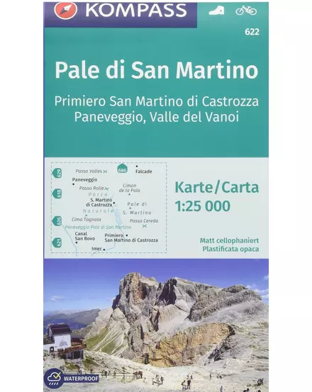 Cartographia K 622 Pale di San Martino-Fiera di Primiero 1:25e. turistatkp. 9783990444559