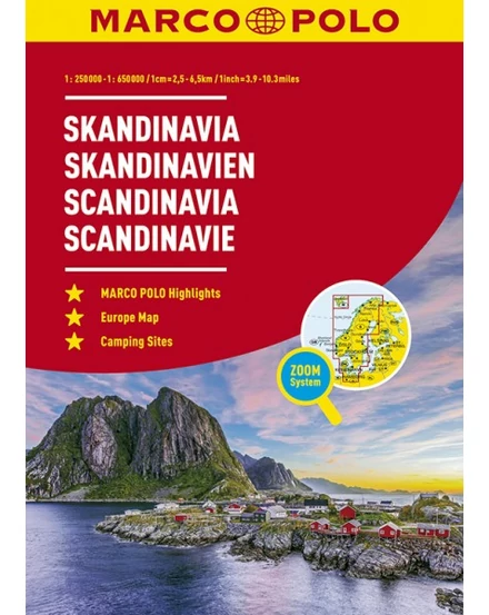 Cartographia - Skandinávia atlasz - Európa térképpel- Marco Polo - 9783829737371