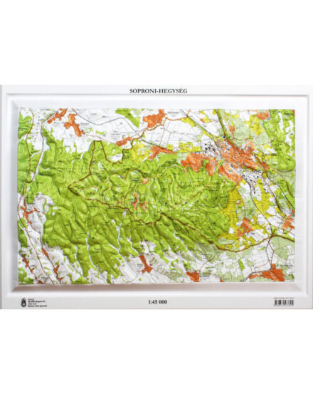 Cartographia Soproni-hegység dombortérkép 55 x 41 - HM 2000000012445