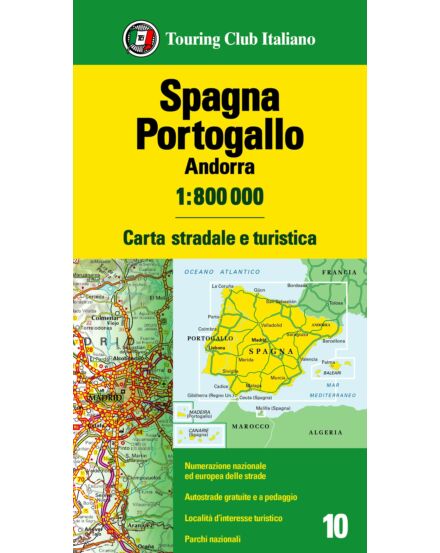 Cartographia Spanyolország, Portugália, Andorra autótérkép - TCI - 9788836578030