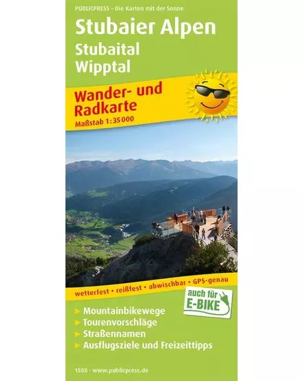 Cartographia Stubai-Alpok, Stubai-völgy, Wipptal  kerékpáros térkép (PP1508) - Freytag - 9783961325085