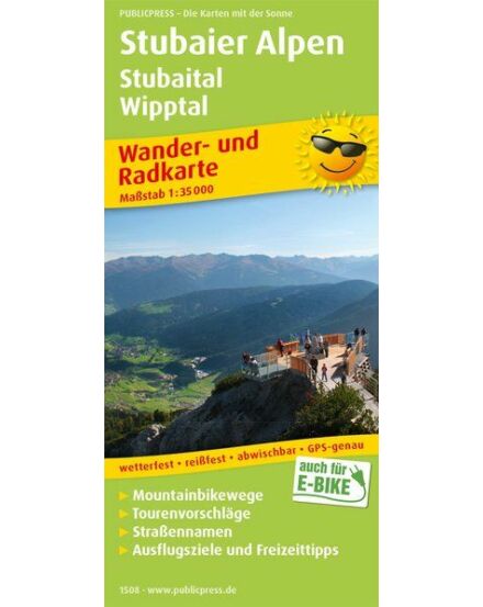Cartographia Stubai-Alpok, Stubai-völgy, Wipptal  kerékpáros térkép (PP1508) - Freytag - 9783961325085