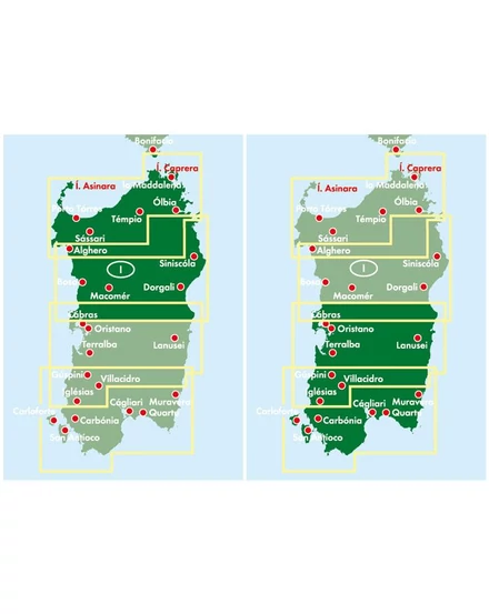 Cartographia Szardínia észak és dél térképszett - Freytag - 9783707922288