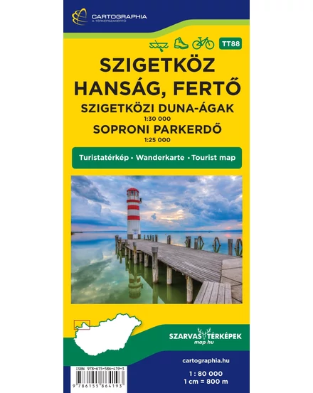Cartographia Szigetköz, Hanság, Fertő kerékpáros-, vízisport- és turistatérkép 9786155864100
