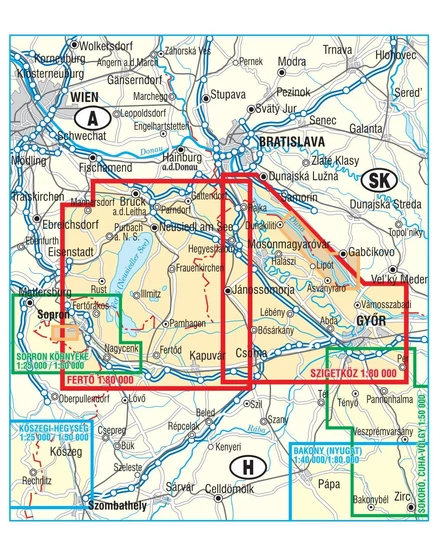 Cartographia Szigetköz, Hanság, Fertő kerékpáros-, vízisport- és turistatérkép 9786155864100