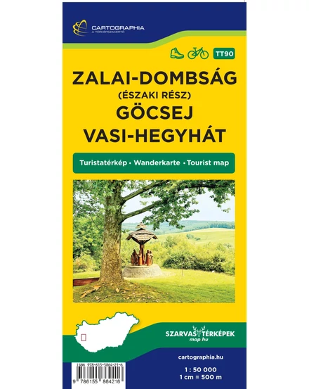 Cartographia Zalai-dombság (északi rész), Göcsej és Vasi-hegyhát turistatérkép-9786155864216