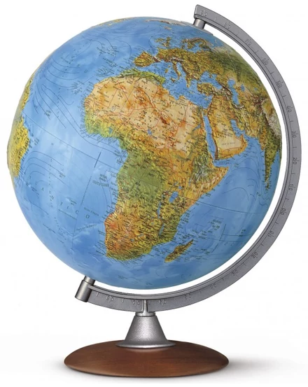 Cartographia TATTILE földgömb 30 cm - domborított felszínű, világító, fatalpas 8000623002605