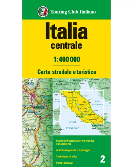 Cartographia Közép-Olaszország autótérkép - TCI - 9788836581429